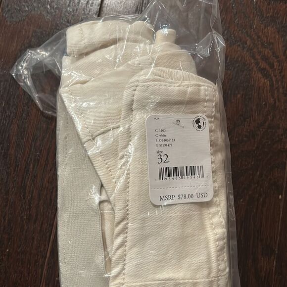 NWT Free People Penny Pull on Flare Jeans White Cream Ivory Stretch Boho Size 32 - Picture 5 of 6